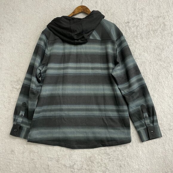 NEW Quiksilver Men's L Hooded Button-Up Flannel Shirt Jacket - Picture 5 of 11